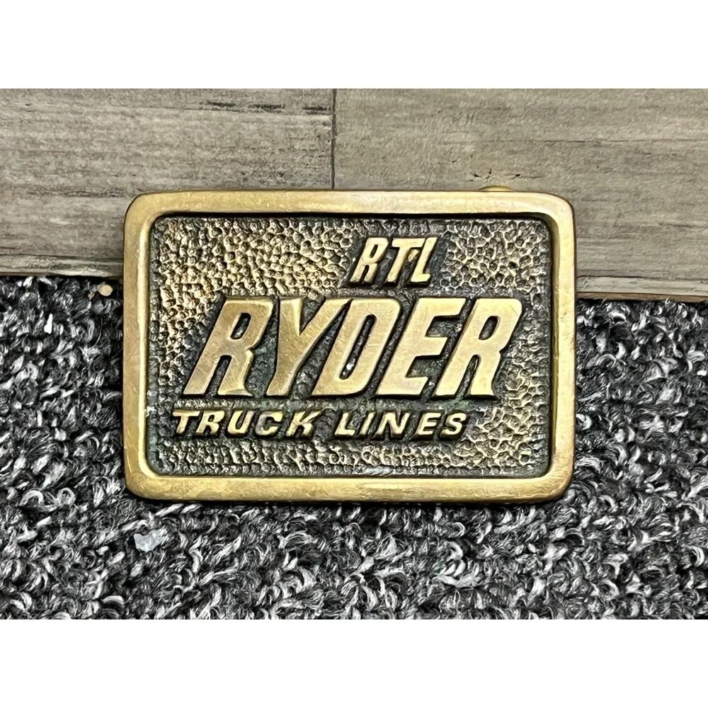 Ryder Truck Lines RTL Solid Brass Belt Buckle - Vintage BTS 1978